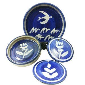 Sauce Dishes Asian Oriental Trinket Tray and Wall Hangers 4 pc set